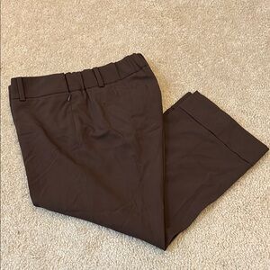 LOFT Maternity Brown Cropped Cuffed Dress Pants - Size 4